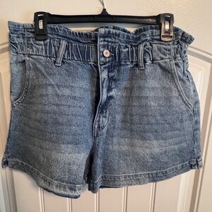 KanCan Light Blue Paperbag Waist Denim Shorts